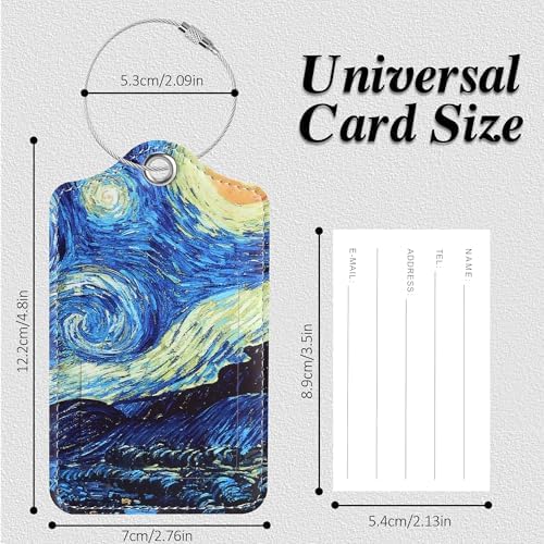 Chelmon 2 Pack Cute PU Leather Luggage Tags for Suitcases,Travel Essentials - Image 2