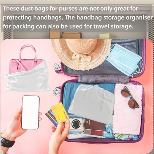 12 Pack Dust Bags For Handbags Travel Storage Pouch, Purse Dust Bags For Storage, Silk Dust Covers With Drawstring For Purse Shoes Boots - Image 4