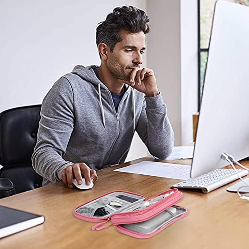 Skycase Electronic Organizer Travel Case - Waterproof Travel Cord Pouches for Organization, Cable Organizer, All-in-One Double Layers Storage Bag for Accessories, Charger, Cable, Pink - Medium - Image 6