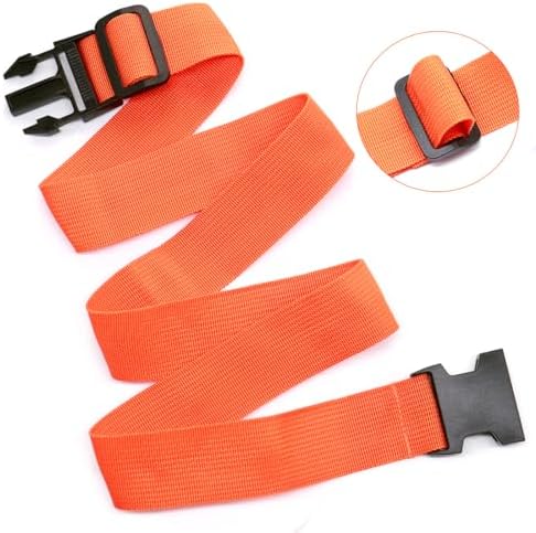 Luggage Straps for Suitcases, Travel Belt Multiple Connector, 2 Pack Orange - Image 2
