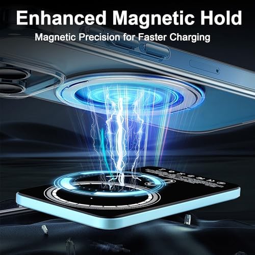 Magnetic Portable Charger 5000mAh, 15W Ultra Slim Wireless Portable Charger, Fast Charging for iPhone 17/16/15/14/13/12 Pro/Pro Max/Plus, Metal Shell, USB-C Cable to Charge Other Phones (Blue) - Image 3