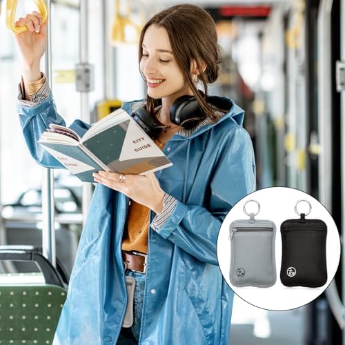 Paterr 2 Pcs Rfid Protected Stash Pouch Clip on Anti Theft Belt Wallet Travel Money purse Minimalist Keychain Organizer Pouches Bra Wallet Undergarment for ID Cards Cash Women Men - Image 4