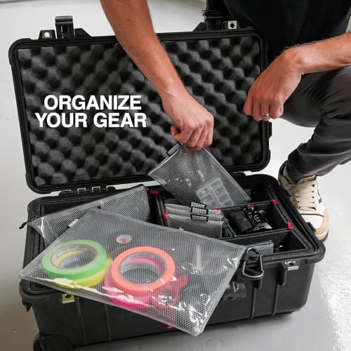 GOBAGS Air Production Large Clear Zipper Pouch (4‑Pack) – Cable Organizer & Travel Gear Bag for Electronics, Camera Accessories, Tool Pouch & Small Tech Storage - Image 3