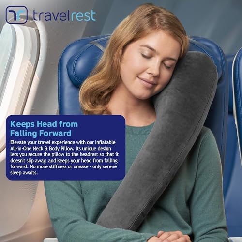 TRAVELREST All-in-One Travel Neck Support & Body Pillow - Grey - Image 3