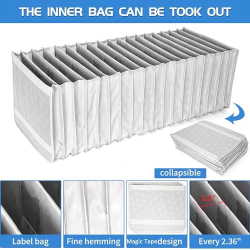 AKOZLIN Extra Large Travel Gig Band Cable File Bag 30"x11"x14.5" Dividers - Image 5
