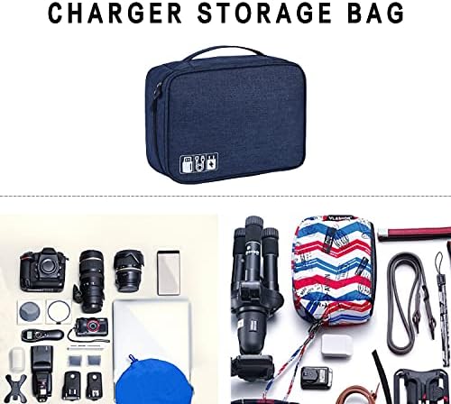 Electronic Accessories Organizer, Portable Travel Cable Storage Bag Tech Pouch with Adjustable Compartments Water-Resistant Handbag for Smart Device Cords Chargers Hard Drives Gadgets - Image 5