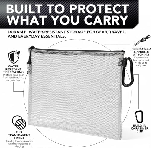 GOBAGS Air Production Large Clear Zipper Pouch (4‑Pack) – Cable Organizer & Travel Gear Bag for Electronics, Camera Accessories, Tool Pouch & Small Tech Storage - Image 2