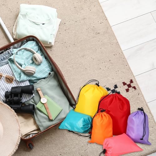 Drawstring Bag with Toggle, Stuff Sack String Waterproof Travel Storage Bags Cinch Stuff Pouch -Fitting for (Gym/Traveling/Hiking/Yoga/Office/Shoes) 12 x 10 & 4 Pack & Sky Blue - Image 6
