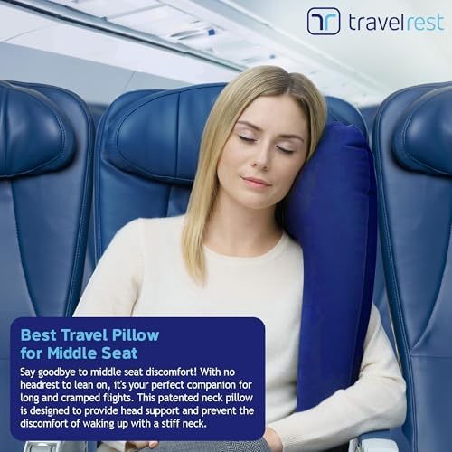 TRAVELREST Ultimate Inflatable Travel Pillow for Neck & Body - Blue - Image 3