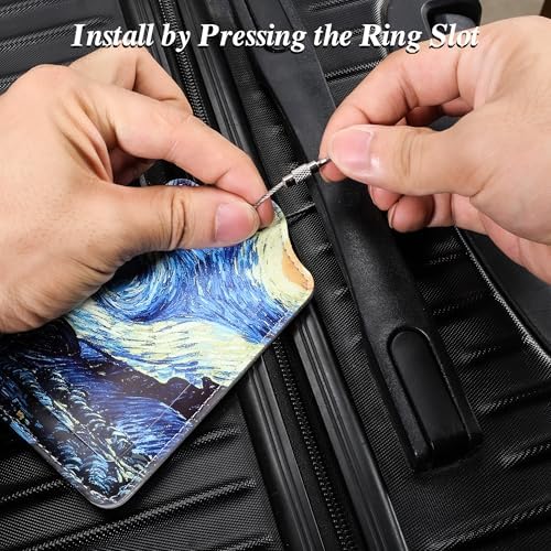 Chelmon 2 Pack Cute PU Leather Luggage Tags for Suitcases,Travel Essentials - Image 7