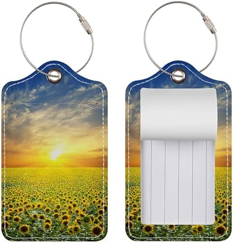 Chelmon 2 Pack Cute PU Leather Luggage Tags for Suitcases,Travel Essentials - Image 2