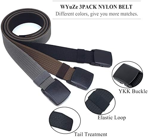 WYuZe Men Nylon Web Belt No Metal Lightweight Military Tactical Hiking Belt - Image 2