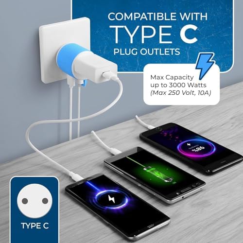 OREI European Travel Plug Adapter with Dual USB - for Most of Europe - Type C (U2U-9C), Will Work with Cell Phones, Camera, Laptop, Tablets, iPad, iPhone and More - Image 3
