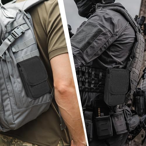 Urvoix Dual MOLLE Phone Pouch, Tactical Holster 2 Phones Belt Holder - Image 2