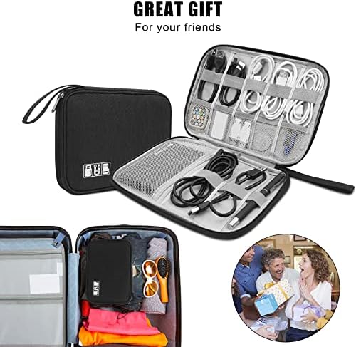 Electronic Organizer Travel Universal Cable Organizer Electronics Accessories Bag for Cable, Charger, Phone, USB, SD Card,1Pack - Image 4