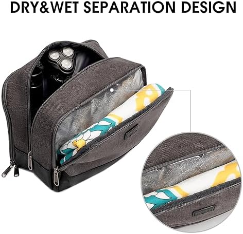 WANDF Travel Toiletry Bag for Men, Canvas Shaving Dopp Kit - Image 3