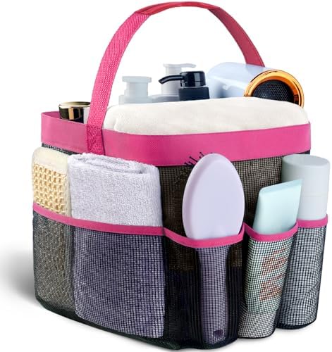 Mesh Shower Caddy Portable - 9 Pockets for College Dorm Room Essential by Attmu