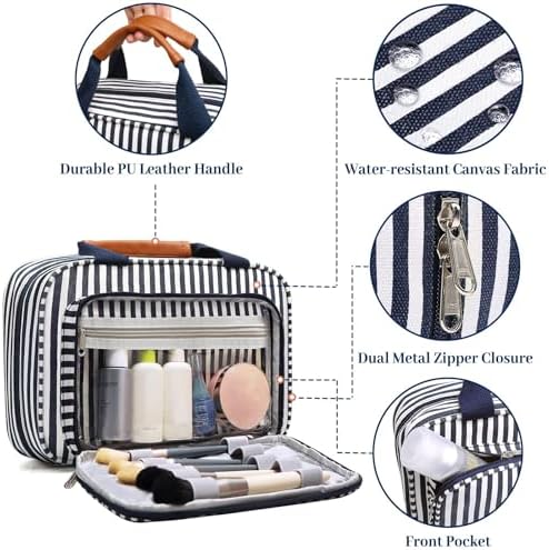 Bosidu Hanging Travel Toiletry Bag,Large Capacity Cosmetic Travel Toiletry Organizer for Women with 4 Compartments & 1 Sturdy Hook,Perfect for Travel/Daily Use/Christmas - Image 4