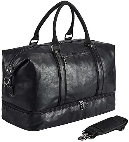 Weekender Overnight Bag Carry On Bag Travel Bag with Shoe Pouch by Seyfocnia