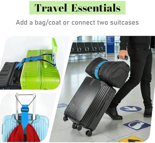 2 Pack Multi Use Strong Adjustable Luggage Connector Straps for Suitcases - Image 2
