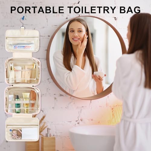 TOPEAST Travel Hanging Toiletry Bag, Personalized Initial Toiletry Pouch, Birthday Gifts for Women Mom Daughter Sister Friends, Cruise Essentials, Blue M - Image 5