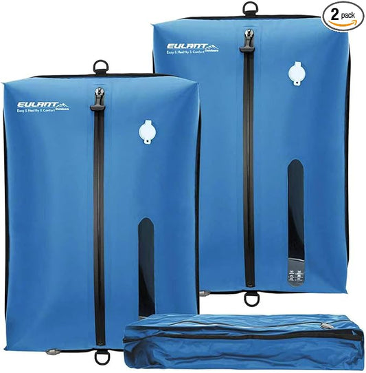 Reusable Vacuum Bags for Travel,Professional Waterproof IPX8 Vacuum Compression Bag for Suitcases Backpack,Space Saver Bags Packing Organizers for Clothing Packing(2 Pack,Lake Blue)