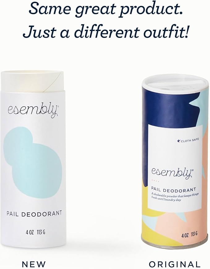 Esembly Pail Deodorant, Shakable Powder Deodorizer for Diaper Pails, Keeps Diapers, Gym Clothes and Dirty Laundry Smelling Fresh, Scents of Rosemary, Lemon and Grapefruit, 4oz