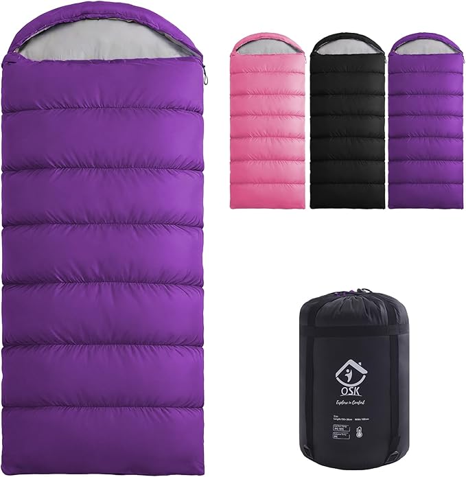 XXL Sleeping Bag for Adults Lightweight 41-59℉, 3-4 Season Waterproof Camping Sleeping Bag with Compression Sack for Backpacking Hiking