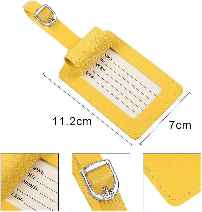 Vigorport Luggage Tags, Leather Personalized Suitcase Tag Set of 4 Pack - Image 5