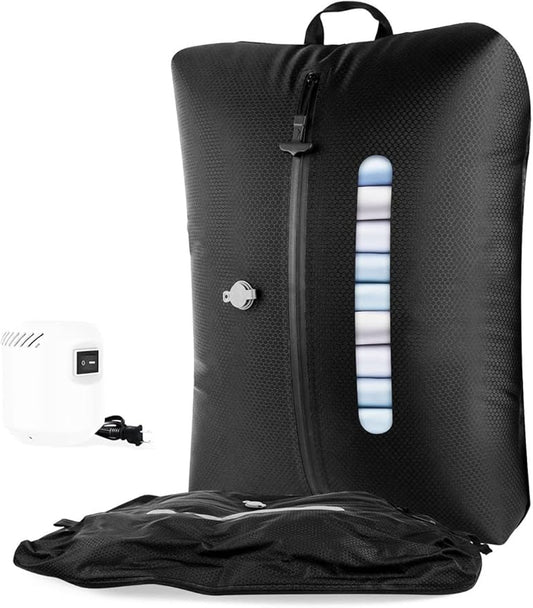 AIDONS Vacuum Seal Bags for Clothing Travel - Reusable Vacuum Compression Bags for Storage Clothes & Blankets, Fits Carry-On, Backpack, Suitcase & Home(Black 1PC+Pump)