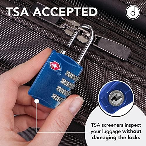 TSA Luggage Locks 2 Pack – 4-Digit Steel – Blue - Image 4