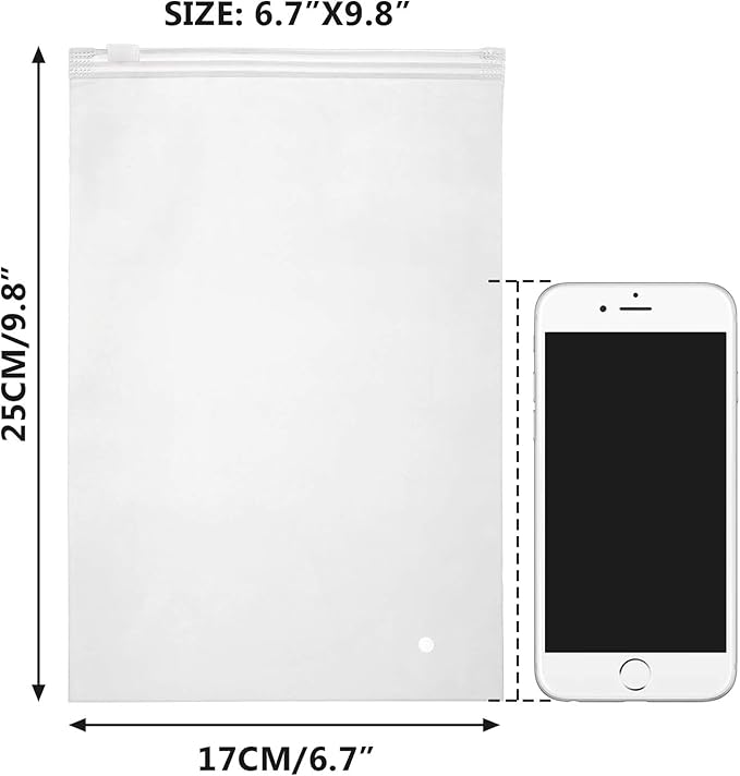 6x9 inch 100pcs Small Storage Bags with Zipper, Plastic Poly Bags for Shipping, Organizing Gloves, Phone Case, Sealable Poly Mailers for Packaging Clothing