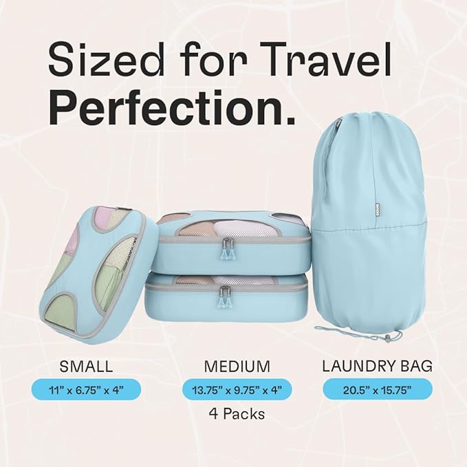 Shacke Packing Cubes for Travel 6 Set - Premium Luggage Organizer Bags - Versatile Travel Organizer for Women and Men - Optimized Packing Bags - Travel Essentials