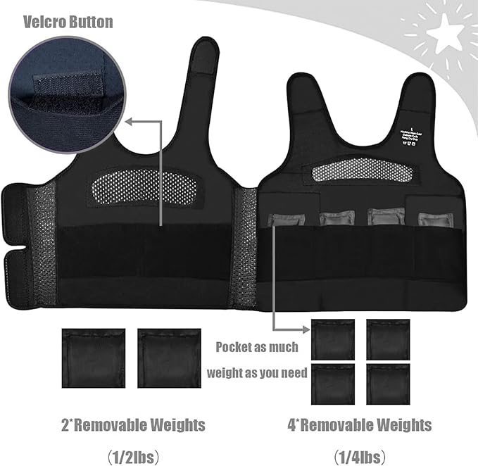 Compression Vest for Kids-Grey, Weighted Vest for Kids Including 6 Removable Weights, (Small, Ages 2 to 5)
