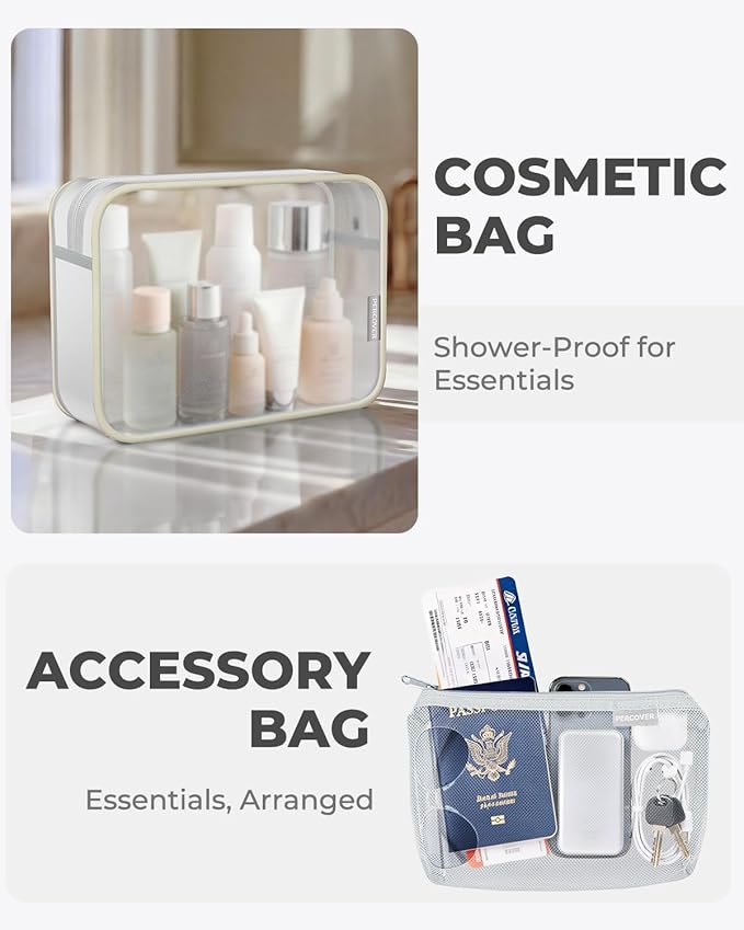 Percover Compression Packing Cubes for Travel, 10-Piece Structured Compression Organizer Set with Toiletry Bag, Laundry Bag & Shoe Bag for Carry-On & Checked Luggage, Beige
