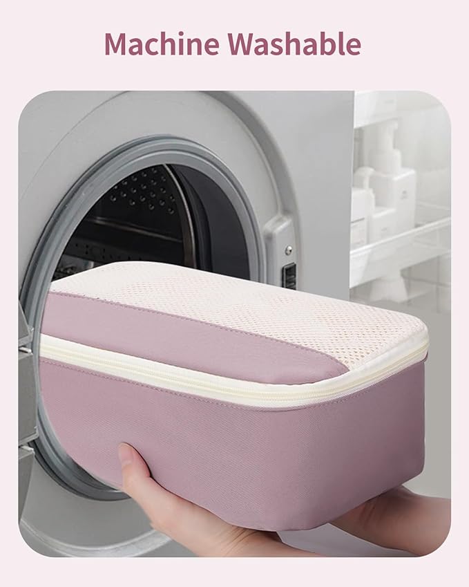Narwey 7 Set Packing Cubes for Travel Carry on Suitcase Luggage Organizer Bags for Kids Women Men, Durable Packing Organizers Bag, Travel Essentials Accessories (Dusty Pink)