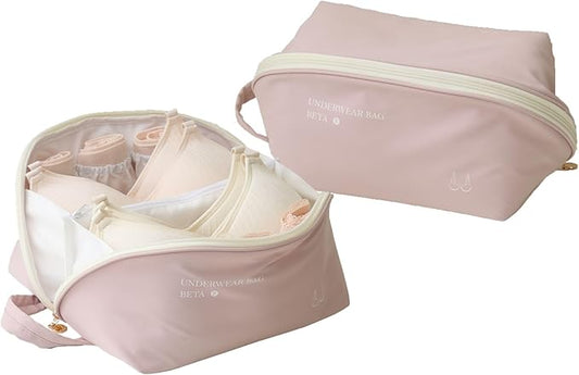 Tianzong Women's Travel Underwear Organizer Bag, Large Capacity Packing Cube for Bras, Panties and Socks (XL Pink)