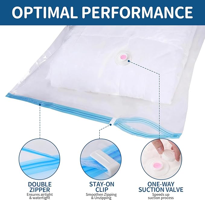 Jumbo Vacuum Storage Bags with Electric Pump, 8-Pack Heavy Duty Reusable Space Saver Bags for Comforters, Bedding, Blankets, Clothes - Home Organization & Travel