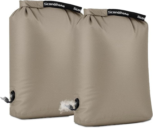 Travel Laundry Bag, Pump Free Vacuum Storage Bag Reusable Compression Dirty Clothes Travel Bag (2 Pcs)(Grey, Large+Large)