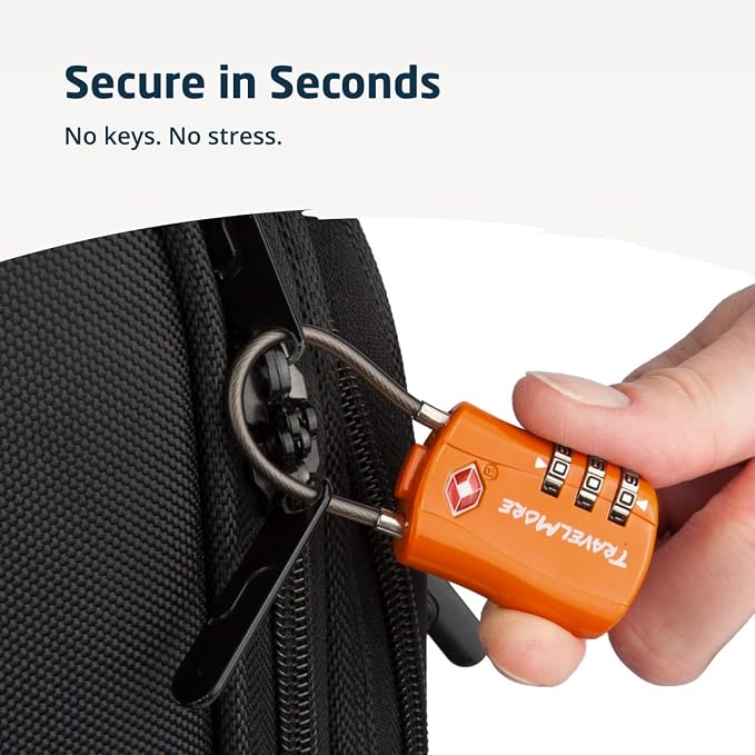 TravelMore TSA Approved Luggage Locks, Travel Combination Cable Locks - Image 7