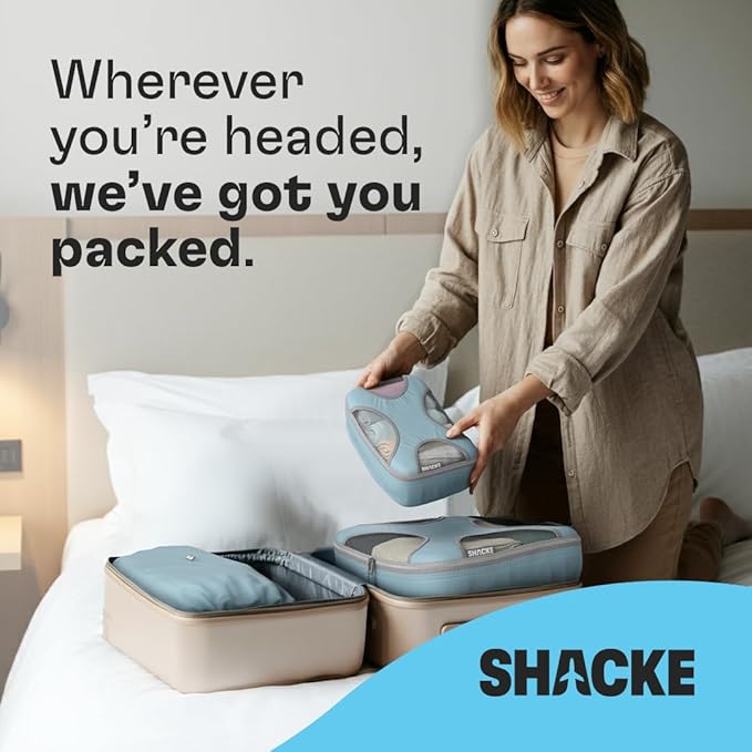 Shacke Packing Cubes for Travel 6 Set - Premium Luggage Organizer Bags - Versatile Travel Organizer for Women and Men - Optimized Packing Bags - Travel Essentials