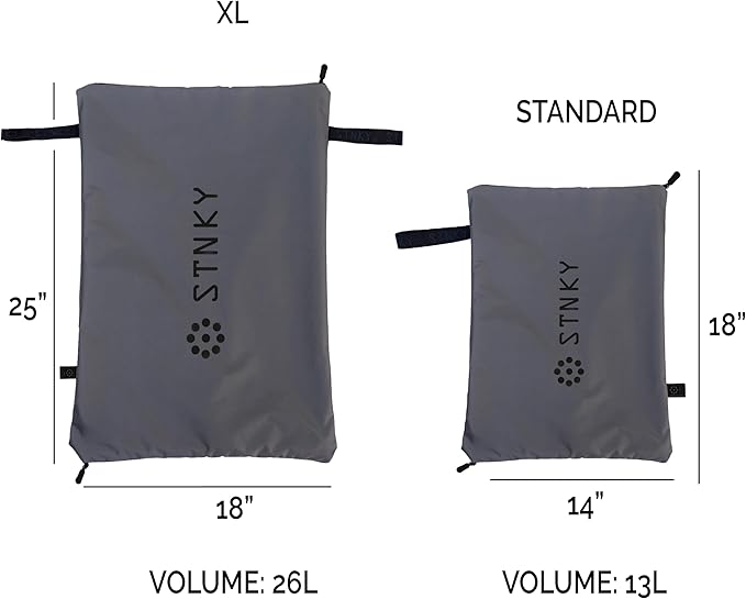 STNKY Bag Pro - Laundry Bags With Zips, Handles and Internal Mesh Bag for Travel, Yoga, Healthcare, Gym Kit, Laundry (XL, Grey)