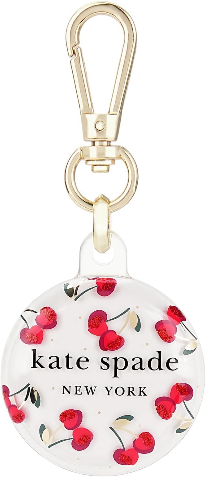 kate spade new york AirTag Holder with Gold Ring Clip - Cherry Dot by Unknown