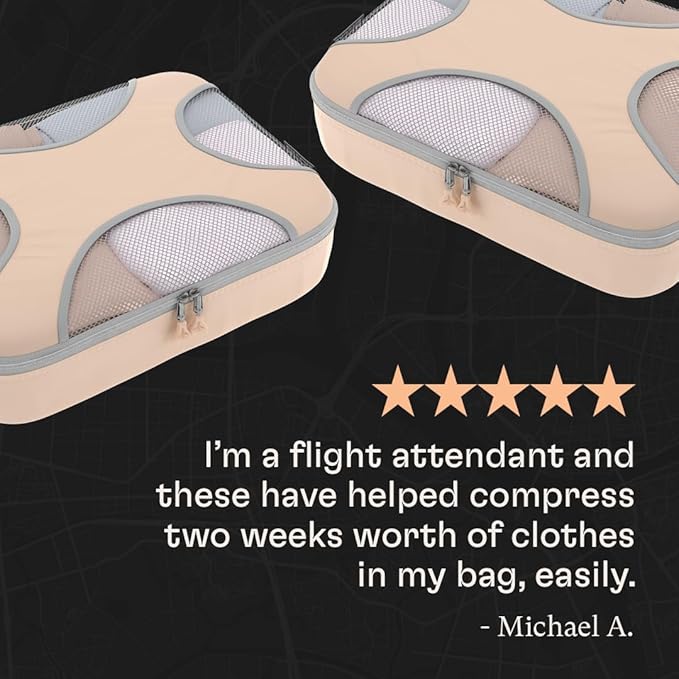 Shacke Packing Cubes for Travel 6 Set - Premium Luggage Organizer Bags - Versatile Travel Organizer for Women and Men - Optimized Packing Bags - Travel Essentials
