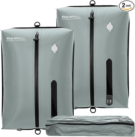 Reusable Vacuum Bags for Travel,Professional Waterproof IPX8 Vacuum Compression Bag for Suitcases Backpack,Space Saver Bags Packing Organizers for Clothing Packing(2 Pack,Dark Grey)