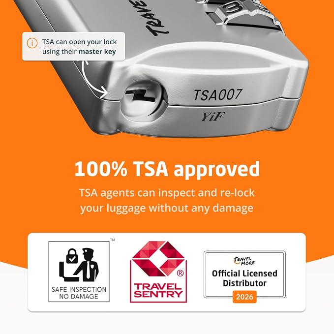 TravelMore Luggage Locks TSA Approved, 4-Digit Travel Combination Locks - Image 3