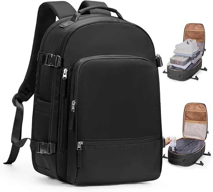coofay Vacuum Backpack Travel with Pump Vacpack Backpack with Vacuum System Travel Compression Backpacks for Women Mochila De Viaje Carry on Luggage