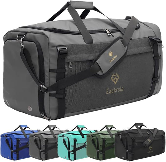Large Sports Gym Bag, Travel Duffel bag with Wet Pocket & Shoes Compartment for men women, 65L, Lightweight