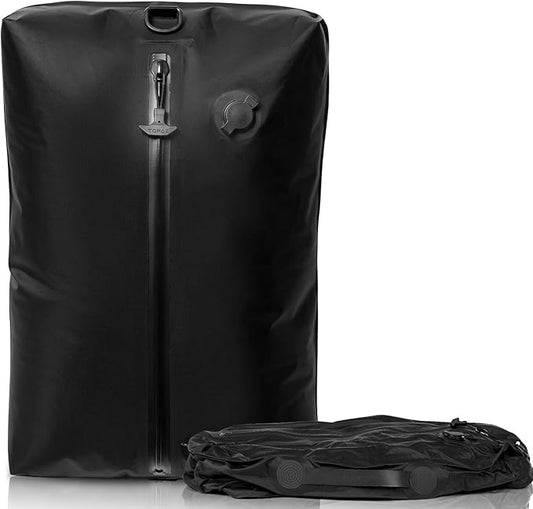 BAGAIL TPU Vacuum Bag for Travel, Reusable Compression Bag with IPX8 Waterproof Zipper, Save Space for Suitcase, Backpack and Carry on (Black, Large, N0 Pump)