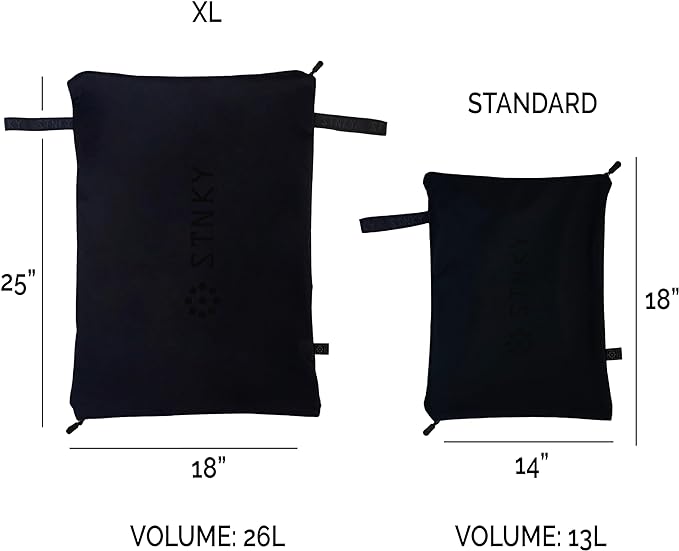 STNKY Bag Pro - Laundry Bags With Zips, Handles and Internal Mesh Bag for Travel, Yoga, Healthcare, Gym Kit, Laundry (Standard, Black)